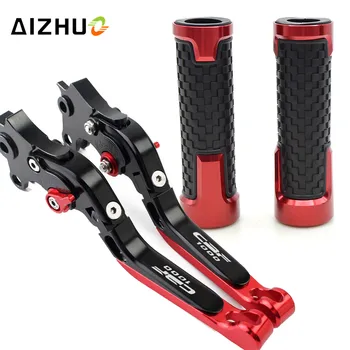 

Motorcycle Clutch Brake Lever Extendable Adjustable+Handle Grips For Honda CBF1000 CBF1000A CBF 1000 2010 2011 2012 2013