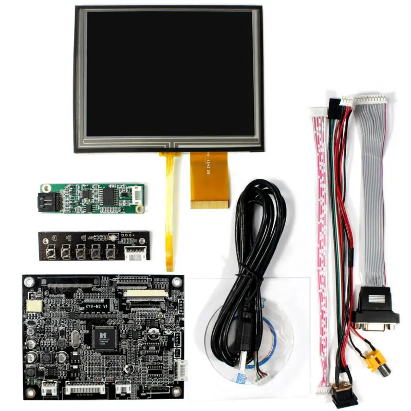 VGA AV input LCD Controller board KYV-N2 V1 5.6inch 640x480 AT056TN52 V.3 LCD panel with Touch panel