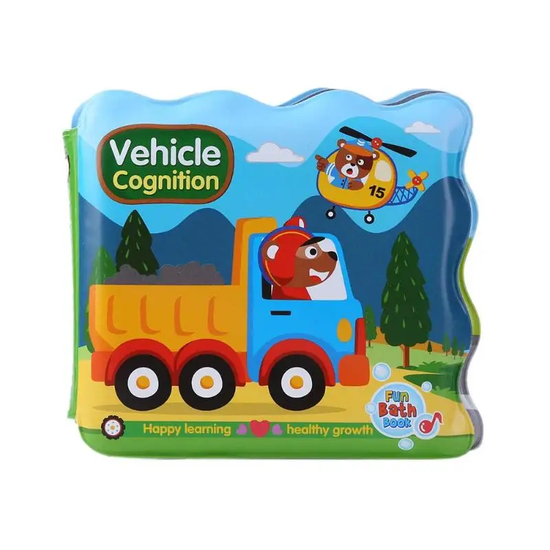 Сопротивление разрыву Детские Игрушки для ванны познавательная книга плавающая Развивающая игра детские игрушки подарок водонепроницаемые игрушки для ванной для детей - Цвет: Vehicle Congnition