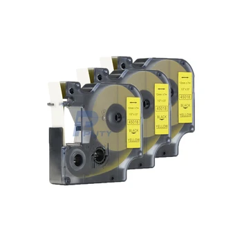 

PUTY 3PCS 45018 Standard D1 Label Tapes Compatible for DYMO D1 LabelManager Label Makers 12mm Black on Yellow