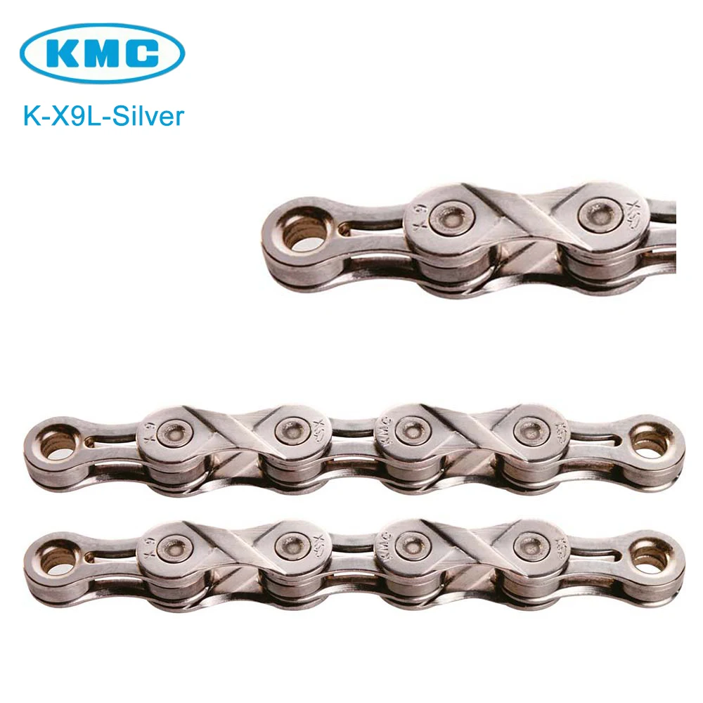 KMC X9L Bicycle Chain 116 Links 9 Speed Silver J&B Importers Inc 16558