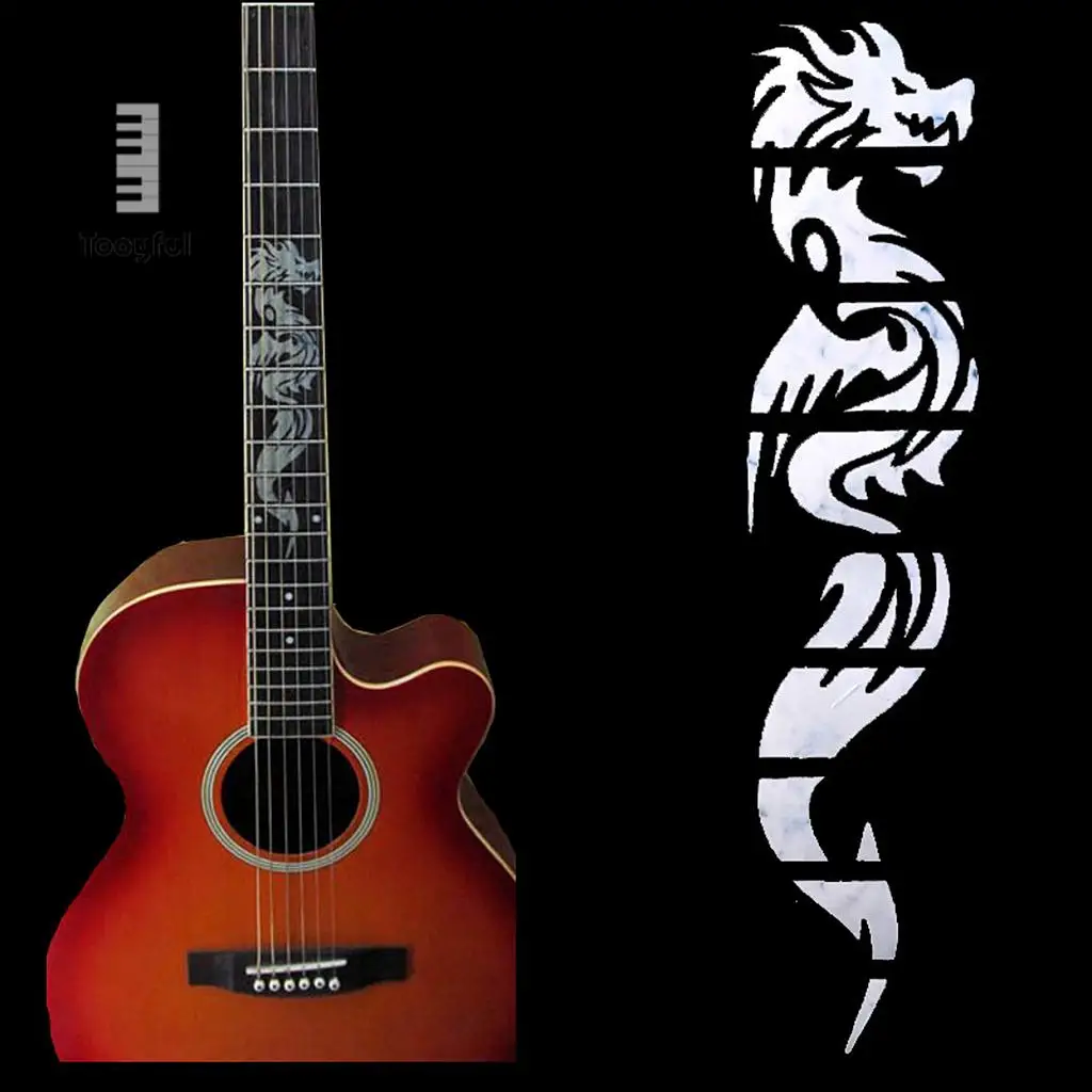 Tooyful New Electric Acoustic Guitar Inlay Sticker Dragon Fretboard