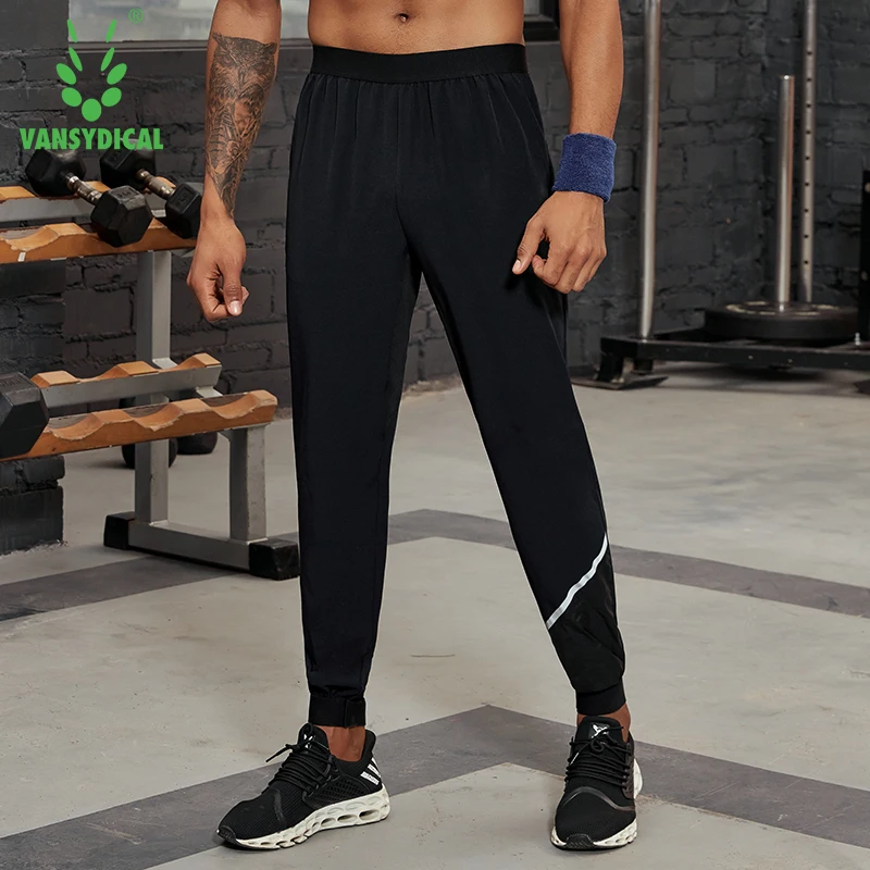 

Vansydical 2019 Men's Running Trousers Loose Thin Basketball Training Pants Reflective Fitness Jogger Sweatpants