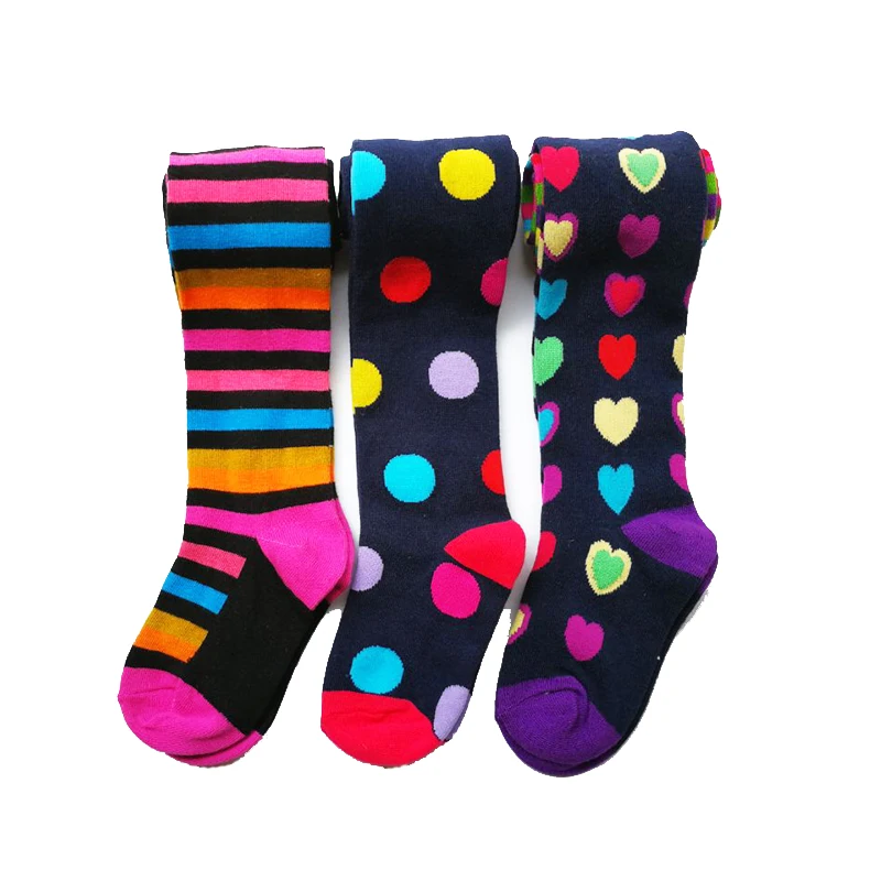

3 Pcs Pack Baby Girl Autumn Winter Striped Tights Children Pantyhose Stockings Girls Knee High Flower Kids Girl Tights