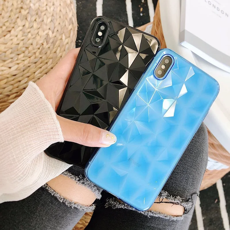 

3D Rhombus Diamond Texture Case For Xiaomi Mi A1 5X 6X 8 SE Redmi Note 5A Prime 6A 6 4A 4X Transparent Colorful Soft TPU Cover