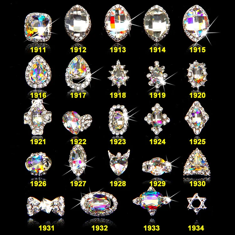 

100PCS/lot 3D Nail Art Nail Art Decoration Multi Silver Sparkly Big Rhinestone Jewel Diamond Style Alloy Metal Jewelry