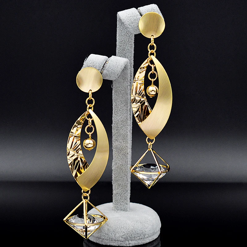 

ZEA Dear Jewelry Long Drop Dangle Earrings For Women Fashion Jewelry High Quality Cubic Zirconia Earrings For Wedding Party Gift