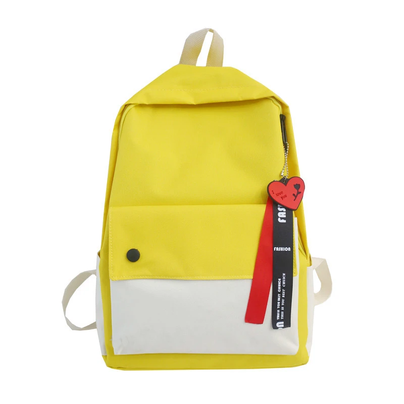 

2019 Summer New Women's Bag Korean Version of The Style Nylon Student Casual Bag Fashion Contrast Color Double Back Bag