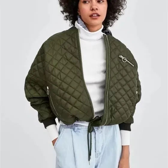 

Z0802T1 fall 2018 new leisure squares and cotton coat # 8801