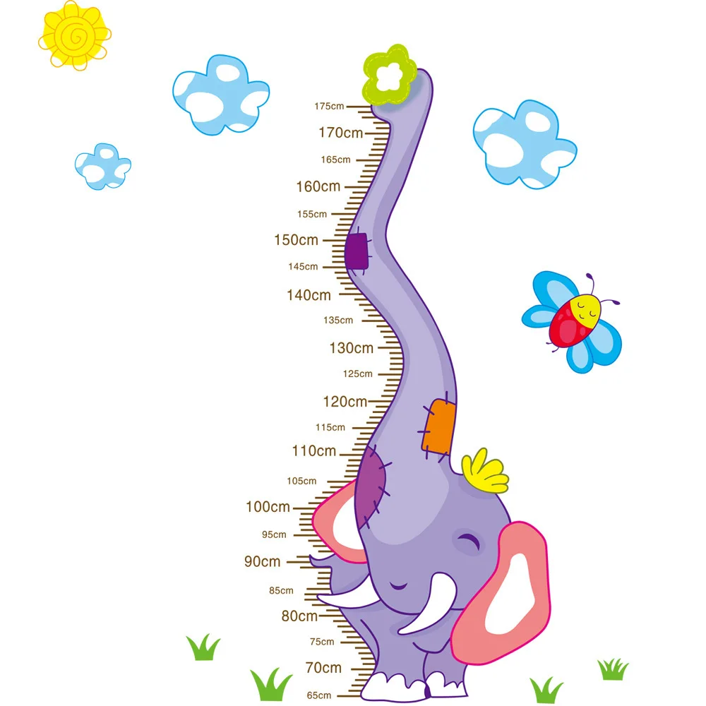 The new cute elephant height stick children room bedroom background