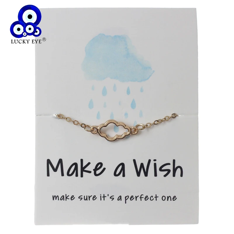 

Lucky Eye Cloud Shape Charm Bracelet Pendant Bracelet For Men Women Wish Card Bracelet Jewelry Adjustable CN125