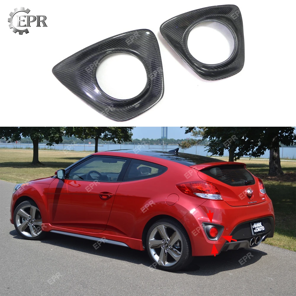 

Carbon Fog Cover For Hyundai Veloster Turbo Carbon Fiber Rear Fog Light Cover (Turbo) Tuning Trim Accessories For Veloster