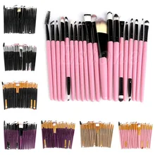 20Pcs Cosmetic Brush Pro Powder Foundation Eyeshadow Eyeliner Lip Set Tool Kit Concealer Makeup Brushes HTY07