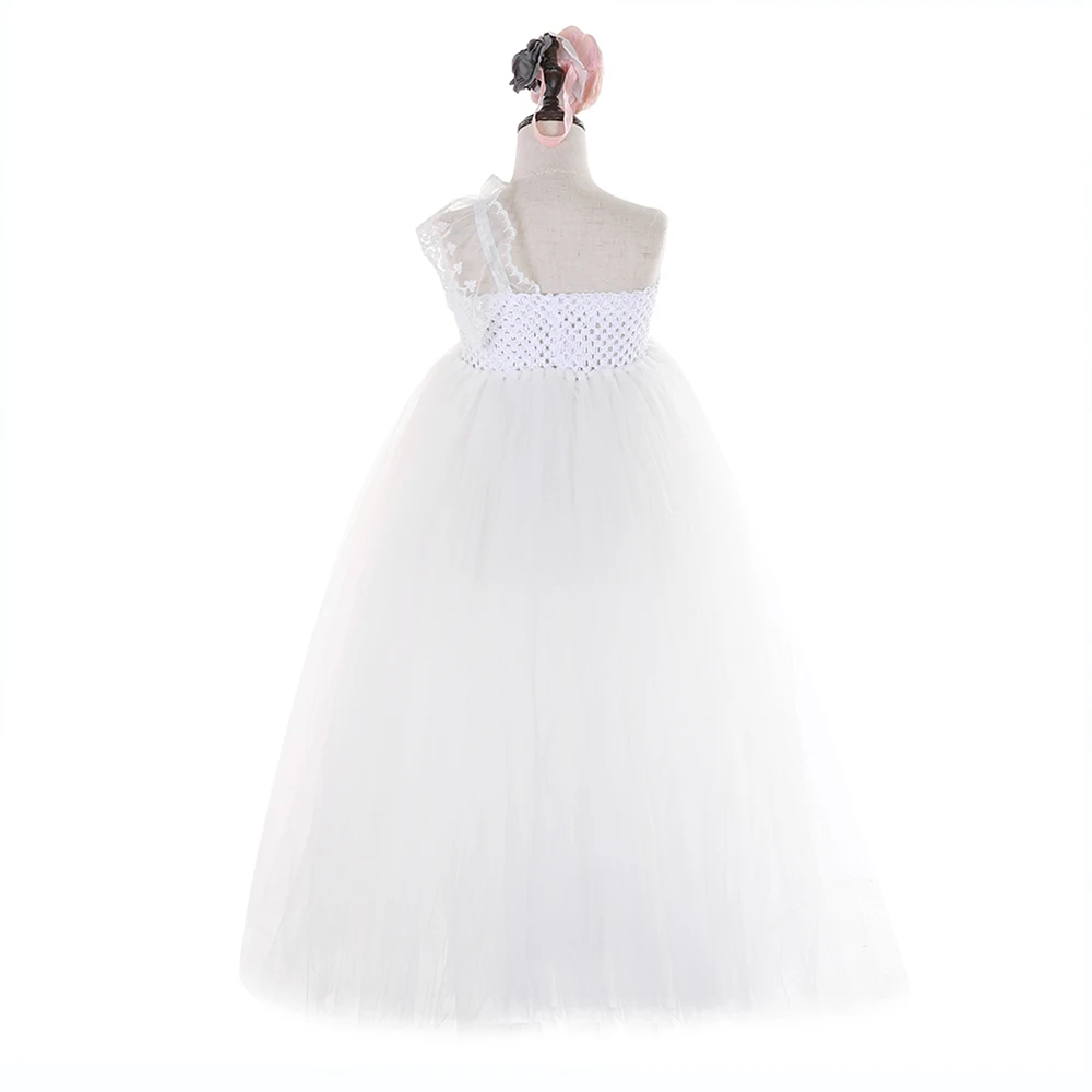 Lilacs Toddler Girl Christmas Tutu Dress Girls Frock Children Nova Ankle Length Lace One Shoulder Dress Kids Costume Princess 8T (18)