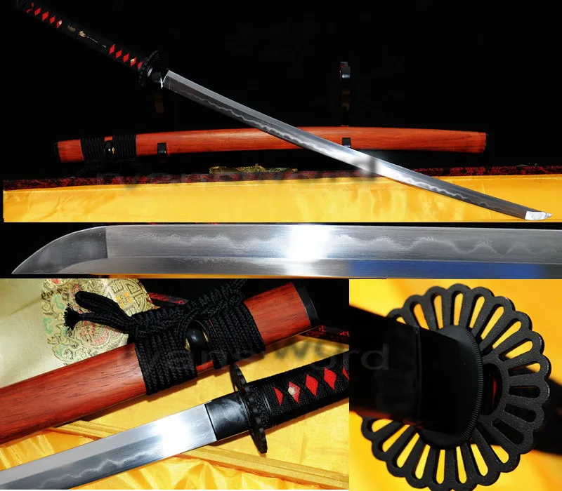Глина высокого качества закаленное 1095 углеродистая сталь+ изогнутая сталь японский меч катана
