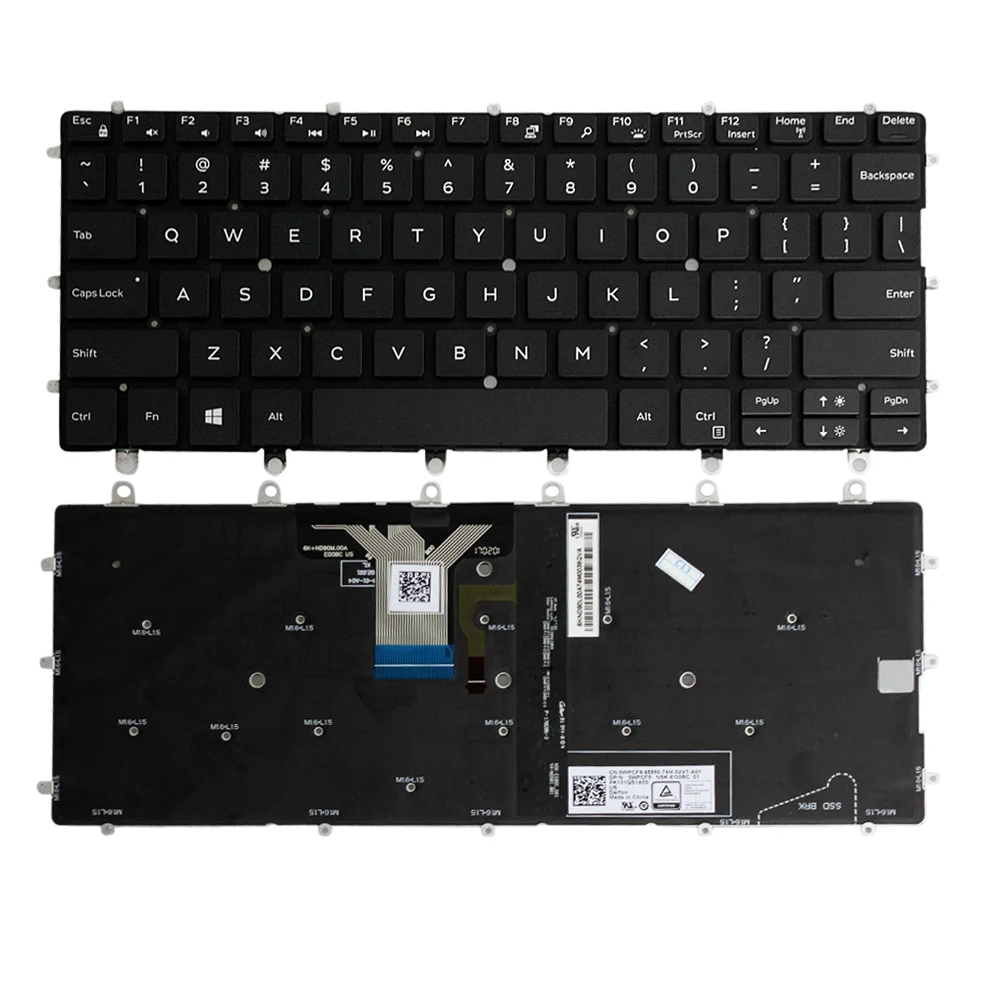 

US UI layout backlit keyboard For Dell XPS 13 9365 2-in-1 PK131QS1A01 0K0P6H