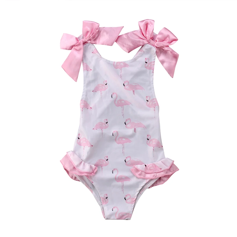 

Toddler Kids Baby Girl Floral Sleeveless One-Piece Swimsuit Romper Jumpsuit Girls Summer Backless Bow Swimming Clothes Beachwear