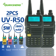 UV R50 2 pcs Quansheng Walkie Talkie 5 W 2800 mAh Dual Band Rádio Móvel Portátil Presunto Rádio Transceptor Hf CB Baofeng Uv 5r