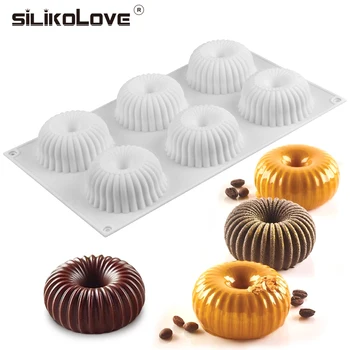 

SILIKOLOVE 6 Cavity Cake Mold For Baking Silicone 3d Cake Decorating Bakeware For Chiffon Mousse Pastry Dessert Moulds