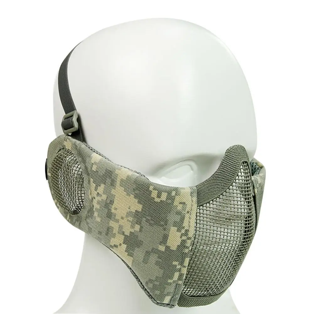 

Ear Protection Net Mesh Nylon Half Mask Outdoor Breathable Steel Wire Riding Mask Bike Bicycle Hiking Face Masks Men Women