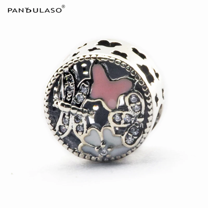 

Серебряный 925 Весна с принтом бабочки и стрекозы ажурные Подвески подходят для европейских серебряный браслет с шармами, для женщин, сделай сам, ювелирное изделие для изготовления