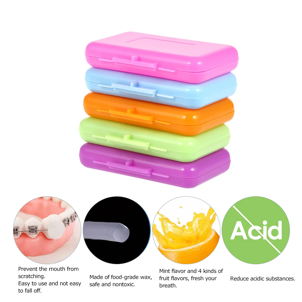 

5 Boxes/pack Brace Gum Irritation Relief Wax Dental Orthodontics Wax Braces Wearer Protector Teeth Cleaner Oral Hygiene Wax