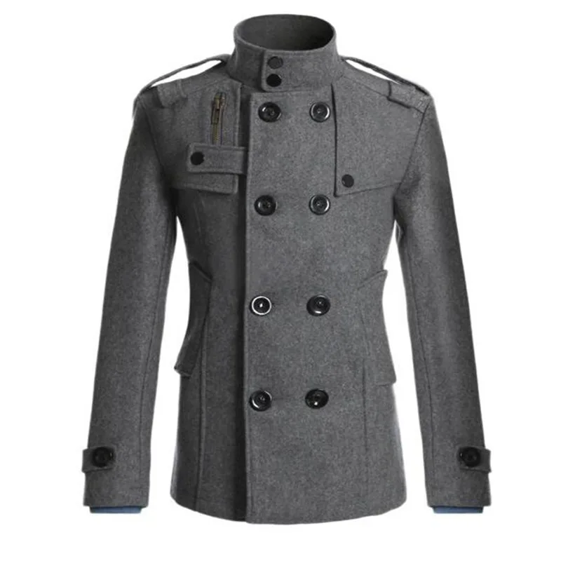 Buy Winter Men Warm Windbreaker Mens Trench Wool Coat