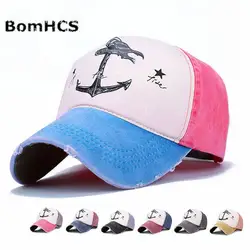 BomHCS новый летний Для женщин хлопок Sun Hat пиратский корабль якорь модные Бейсбол Кепки AM17221MZ3
