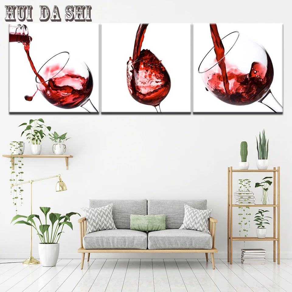 Glass of red wine Canvas Art Cheap Wall Print Home Interior