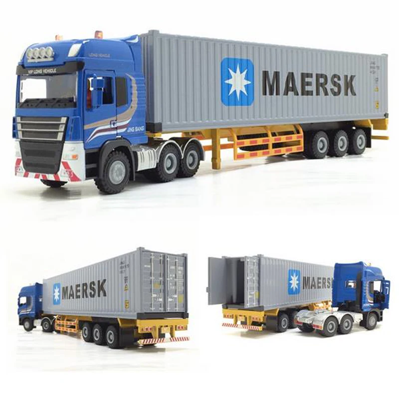 

1:50 Container Toy Car Semi-Trailer Transport Vehicle Metal Toy Car Can Split Turn Child KidsToy Gift