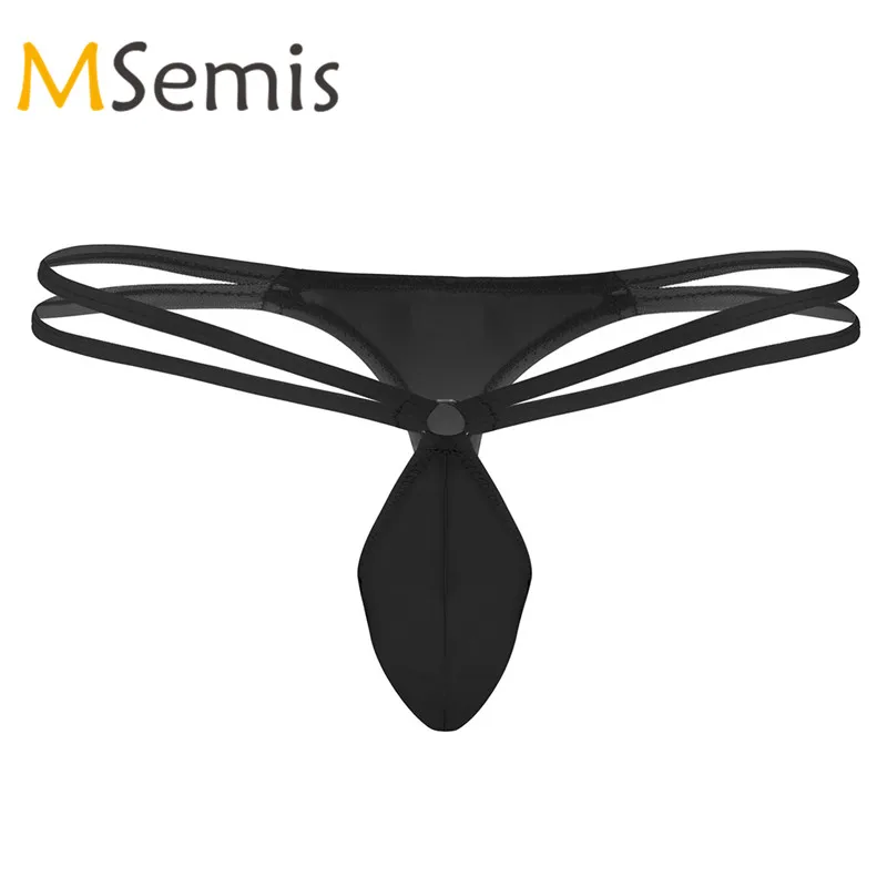 

Swimwear Men G-string Thong Mini Bikini Brief Hot Sexy Lingerie Underwear Double Waist Straps Bulge Pouch Mini Thongs Panties