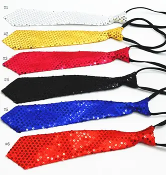 

Sparkly Glitter Sequin Tie Adults Child Neckwear Fashion Disco Hen Party Stage Dance Necktie Fancy Dress Magic Show gifts