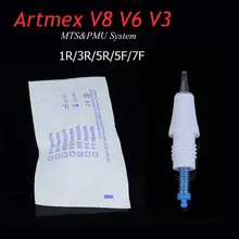 20 pcs Artmex V8 V6 V3 1 Prong Agulha MTS Semi Permanente maquiagem máquina de tatuagem máquina Peças De Reposição Do Cartucho R1 r3 F5 F7 agulhas