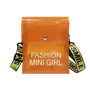 Orange 14x6x18cm Трендовая Новая женская желеобразная сумка для телефона, сумка через плечо, женская прозрачная мини-сумка через плечо для телефона, прозрачная сумка через плечо для девушек - Цвет: Orange 14x6x18cm