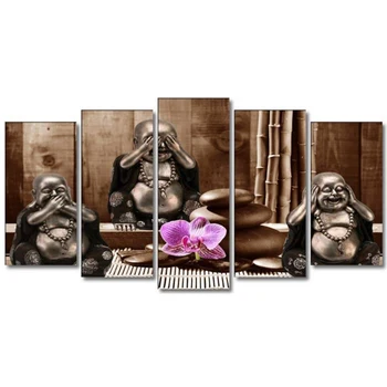 

Orchid Buddha 5pcs Diy Diamond Embroidery Full Square Diamond Painting Cross Stitch Mosaic Crafts Needlework