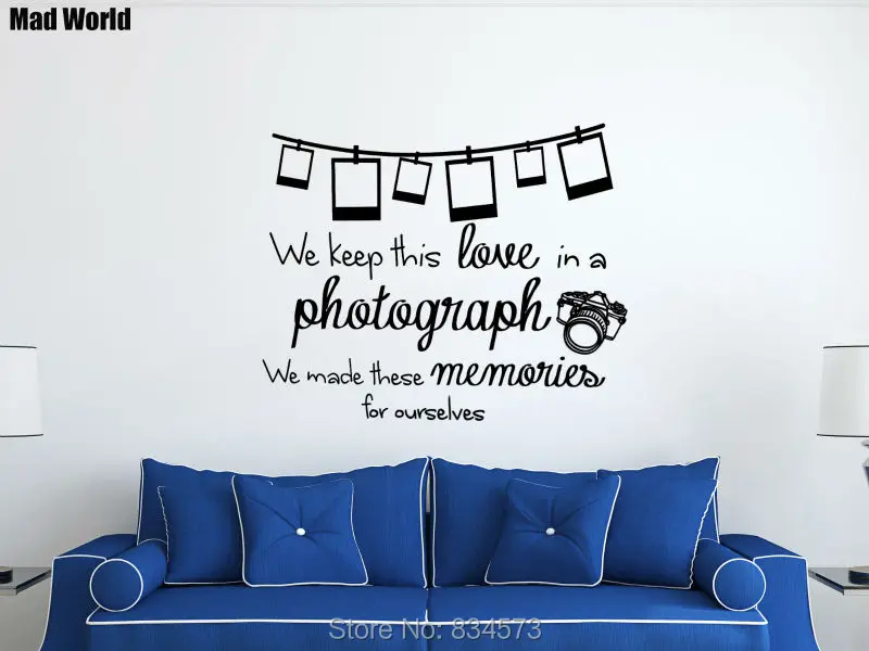 mad world we keep this love in a photograph lyrics wall art sticker
