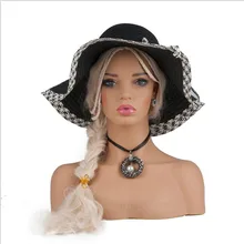 Европейский женский реалистичный парик голова бюст для волос парик ювелирные изделия шляпа серьги шарф дисплей манекен тело голова-манекен