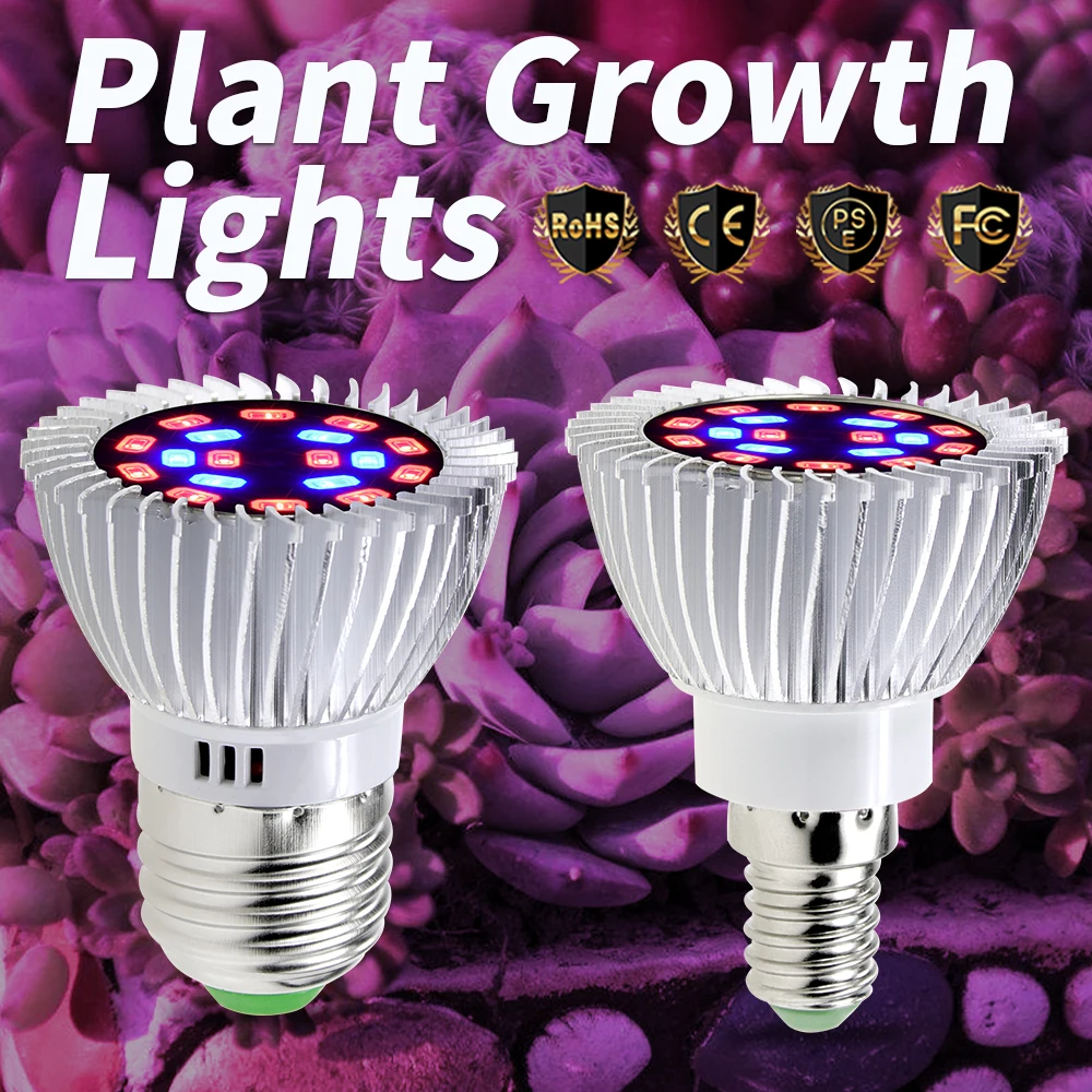 

Phyto Lamps E27 Full Spectrum Led Grow Light E14 Lamp For Plants 20W Plant Growing LED Fitolampy AC85-265V Flower Seedling Bulbs