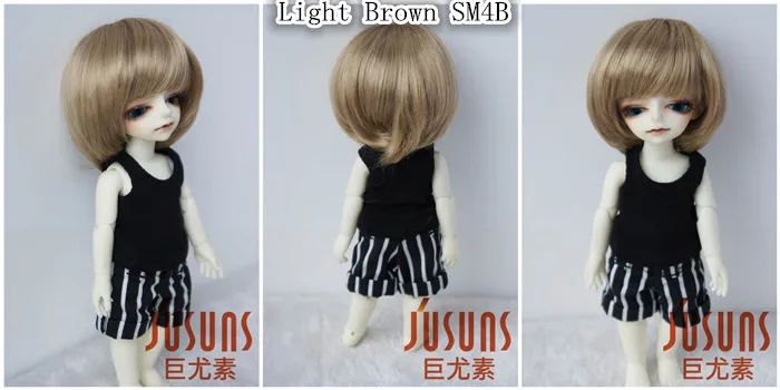 JD019 1/12 1/8 Популярные Короткие парики для мальчиков BJD куклы Размер 4-5 дюймов 5-6 дюймов Высокое качество синтетические мохеровые волосы