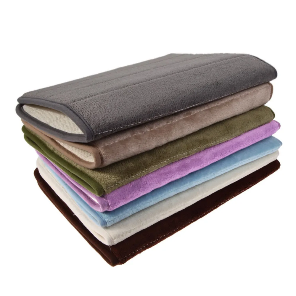 

Memory Foam Floor Bath Mat Coral Velvet Anti-slip Bathroom Rug Magnificent Stripe And Fluff Fleece High Absorbency Carpet
