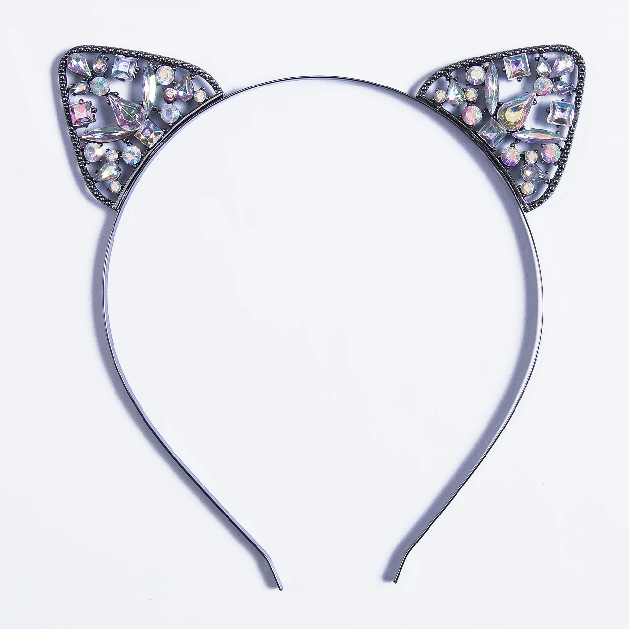 

Kids Girls Cute Metal Rhinestone Cat Ear Headband Hair Accessories Headwear