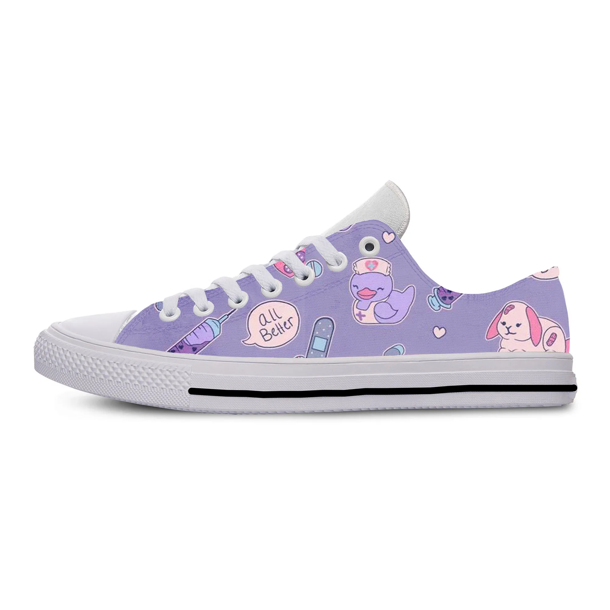 

Cute Nurse Bear Print 2019 Summer Women Men Platform Shoes Antiskid For Female Male Comfortable Casual Sneakers