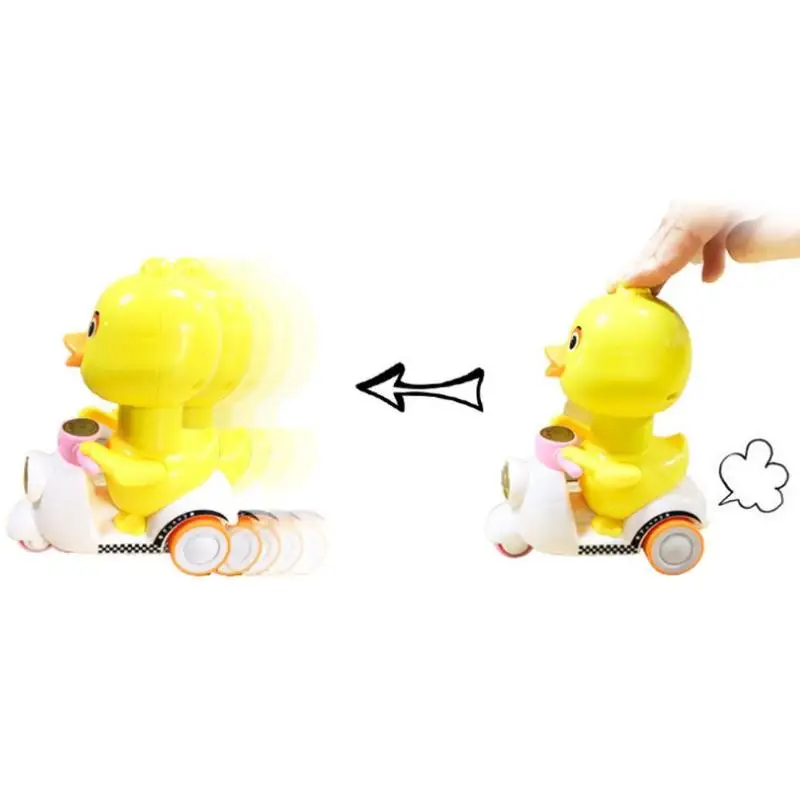 Baby Cartoon Doll Pressing Force Duck Motorcycle Squeeze Toy for Children Kids Claaical Toys Funny Wind Up Toys for Baby Gifts