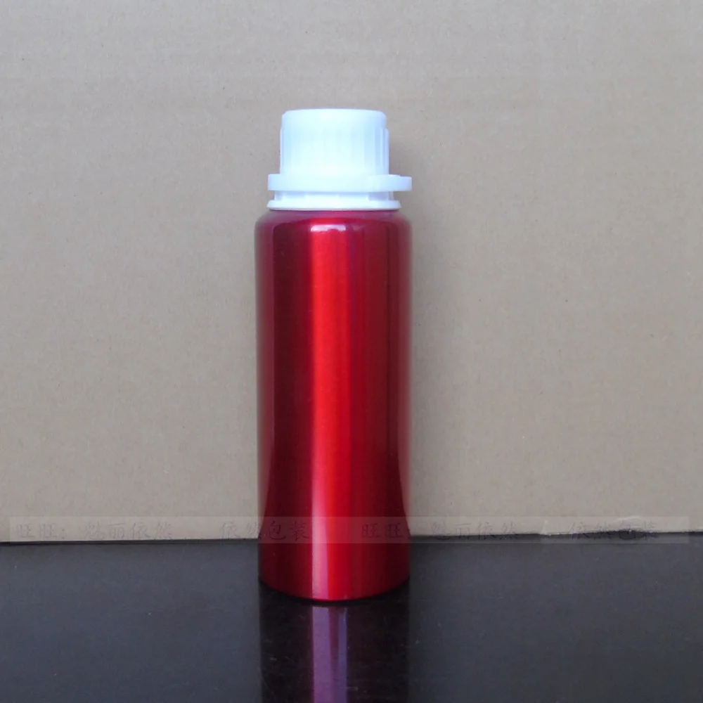 Free shipping 250ml red color aluminum essential oil bottles with