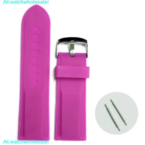 28mm Charm Magenta Silicone Jelly Rubber Ladies Watch Band Straps WB1054D28JB