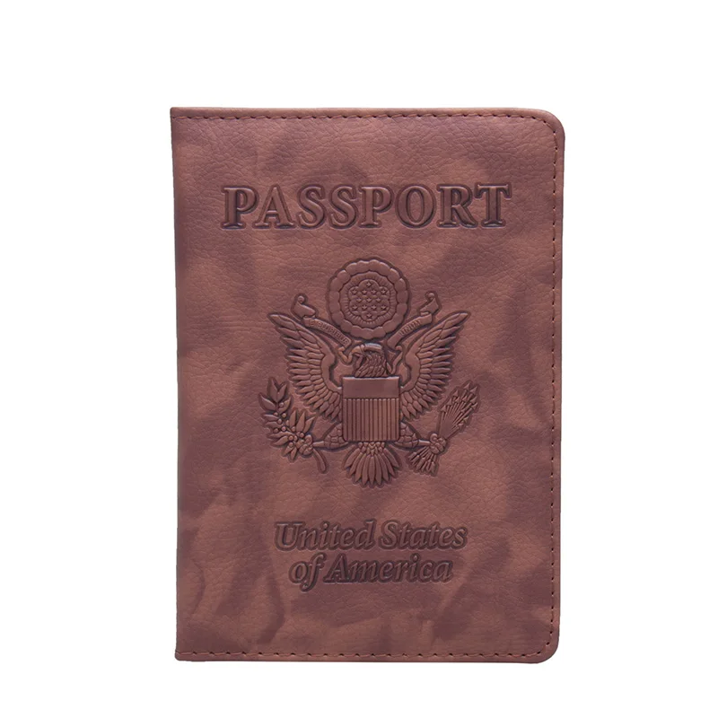 США удобный и модный красный кожзаменитель для паспорта женский чехол для паспорта многофункциональный зажим для путешествий с travling - Цвет: brown