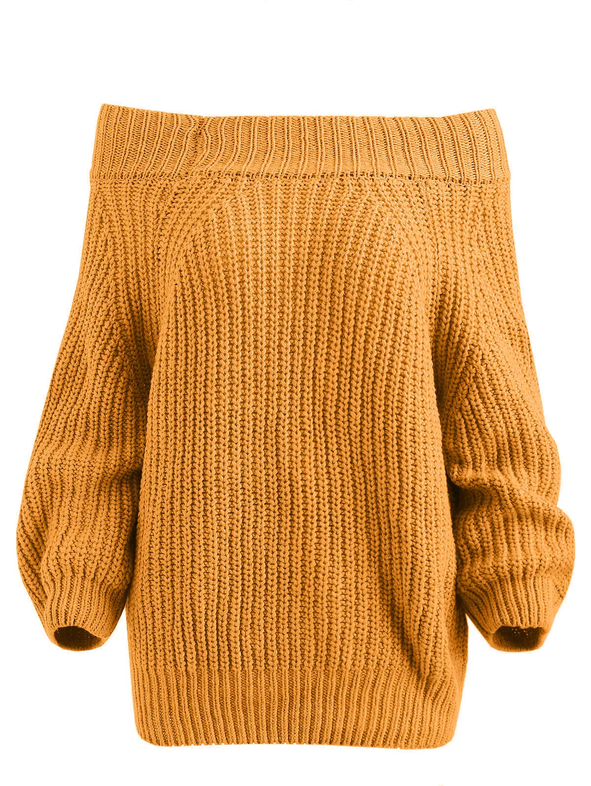 Yellow Sweater Свитер с открытыми плечами, пуловер, массивный женский Однотонный свитер с длинным рукавом, Повседневный свитер, зимние пуловеры, женская вязаная одежда - Цвет: Yellow Sweater