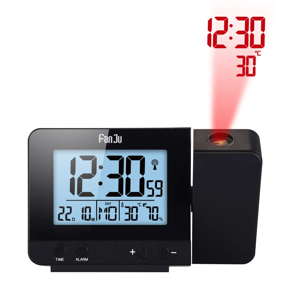 Fanju Fj3531 Projection Alarm Clock Usb Charger Snooze Double