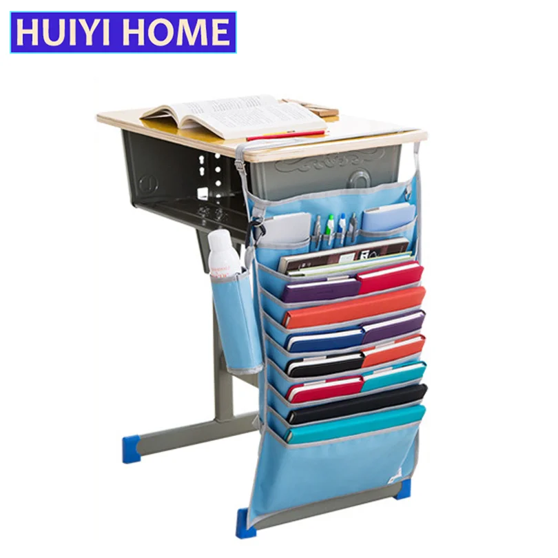 Multilayer Desk Book Storage Bag Oxford Cloth Desk Stationery Hanging Bag High Capacity Storage
