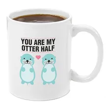 Kawaii You My Otter половина кофейная кружка Милая выдра пара свадебные юбилейные подарки Уникальная любовь помолвка Подарочная керамическая кружка чашка